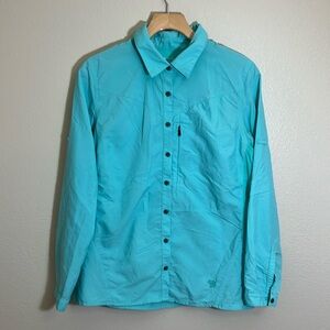Mountain Hardwear Blue Lightweight Button Down Shirt
